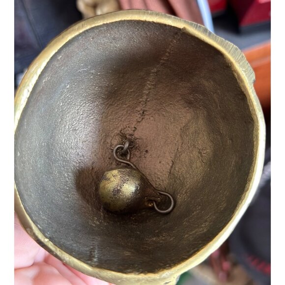 Vintage Brass Victorian Lady Doll Shape figure Rare unique Hand Casted Bell 5” - Picture 5 of 7